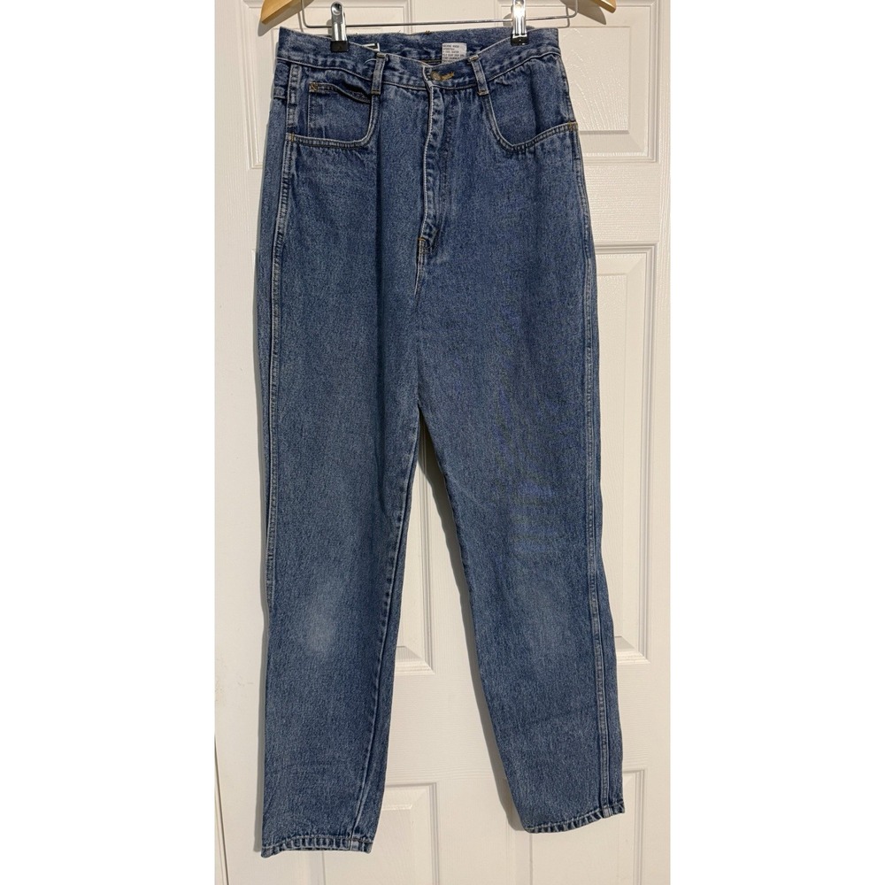 Bill Blass Jeans Womens 12 Blue Vintage High Waisted Tapered Leg 100% Cotton